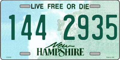 NH license plate 1442935