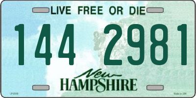 NH license plate 1442981