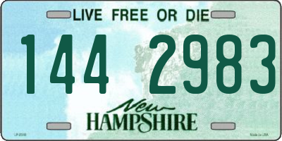 NH license plate 1442983