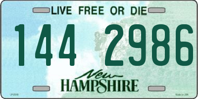 NH license plate 1442986
