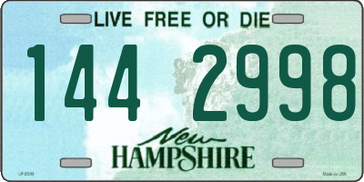 NH license plate 1442998