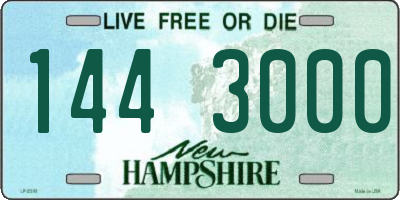 NH license plate 1443000