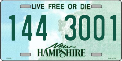 NH license plate 1443001