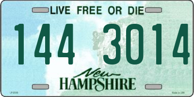 NH license plate 1443014