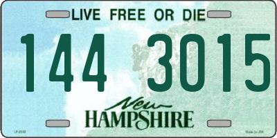 NH license plate 1443015