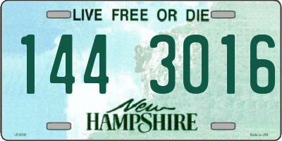 NH license plate 1443016
