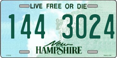 NH license plate 1443024