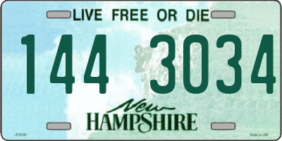 NH license plate 1443034