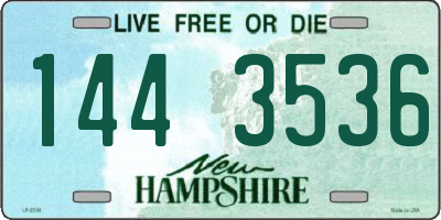 NH license plate 1443536