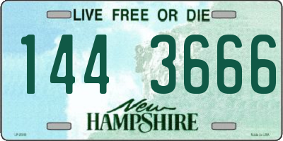 NH license plate 1443666