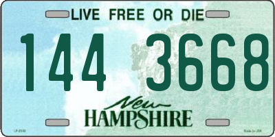 NH license plate 1443668