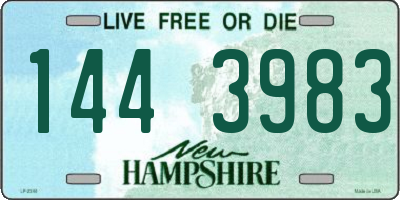 NH license plate 1443983