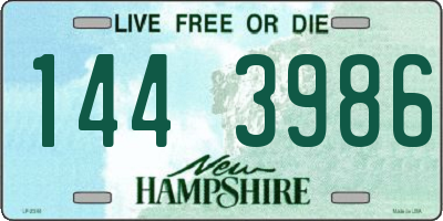NH license plate 1443986
