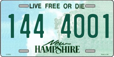NH license plate 1444001