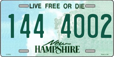 NH license plate 1444002
