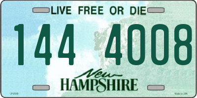NH license plate 1444008