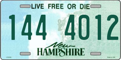 NH license plate 1444012