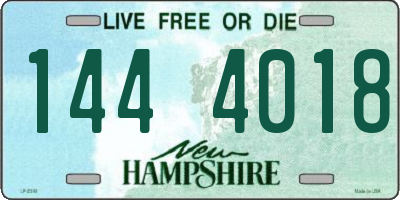 NH license plate 1444018