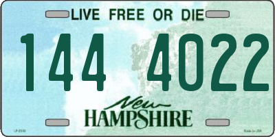 NH license plate 1444022