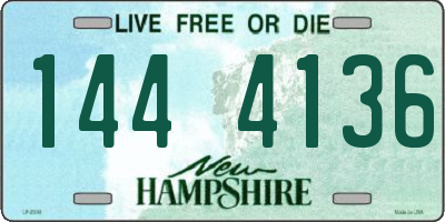 NH license plate 1444136