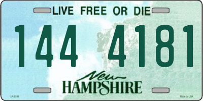 NH license plate 1444181