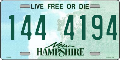 NH license plate 1444194