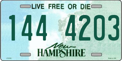 NH license plate 1444203