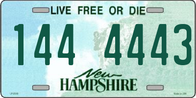 NH license plate 1444443