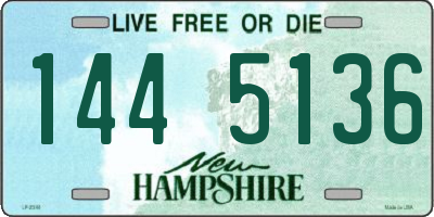 NH license plate 1445136