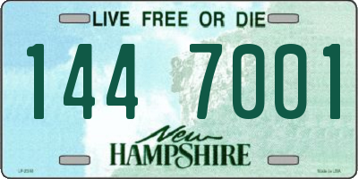 NH license plate 1447001
