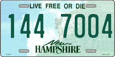NH license plate 1447004