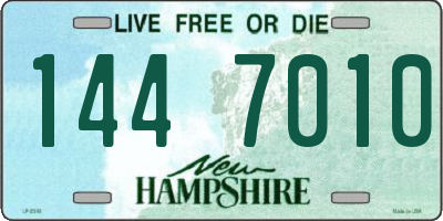 NH license plate 1447010