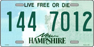 NH license plate 1447012