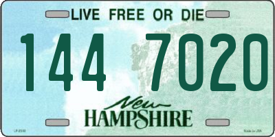 NH license plate 1447020