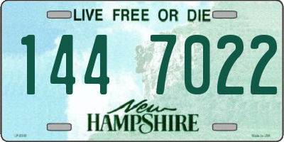 NH license plate 1447022