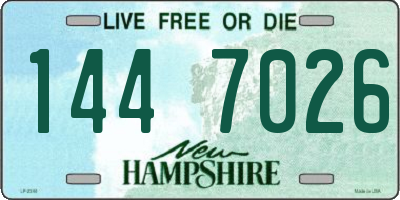 NH license plate 1447026