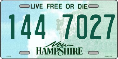 NH license plate 1447027