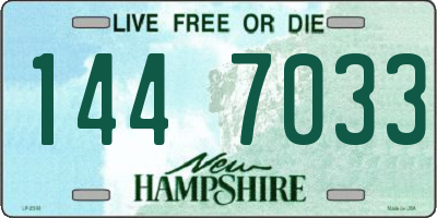 NH license plate 1447033