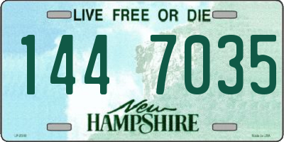 NH license plate 1447035