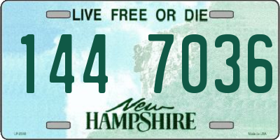NH license plate 1447036