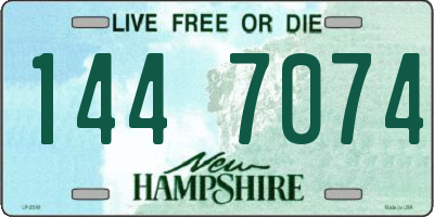 NH license plate 1447074