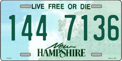NH license plate 1447136
