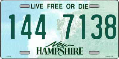 NH license plate 1447138