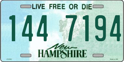 NH license plate 1447194