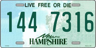 NH license plate 1447316