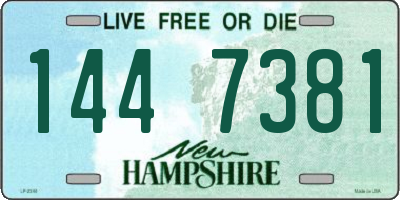 NH license plate 1447381