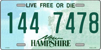 NH license plate 1447478