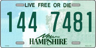 NH license plate 1447481