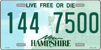NH license plate 1447500