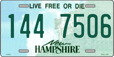 NH license plate 1447506